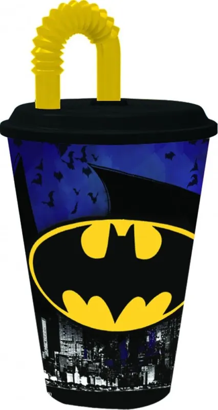 Kedvezmény Batman Bat Signal szívószálas pohár, műanyag 430 ml