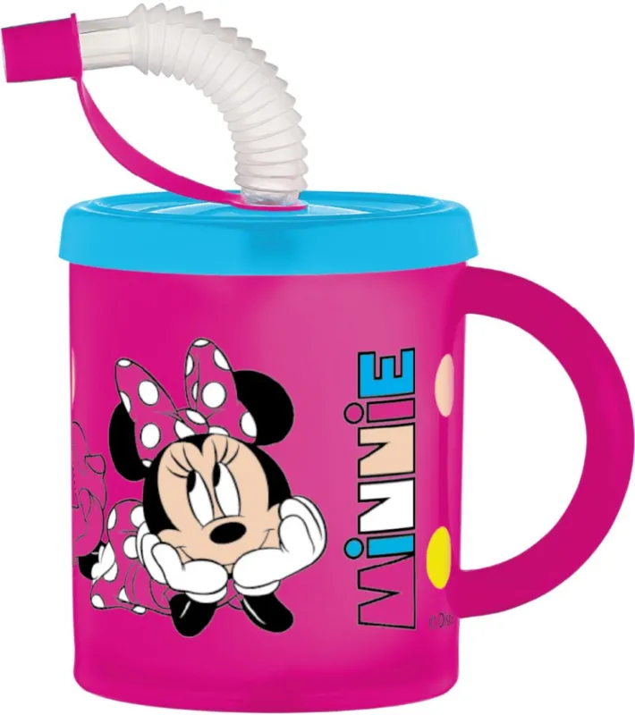 Árengedmény Disney Minnie szívószálas bögre, műanyag 210 ml