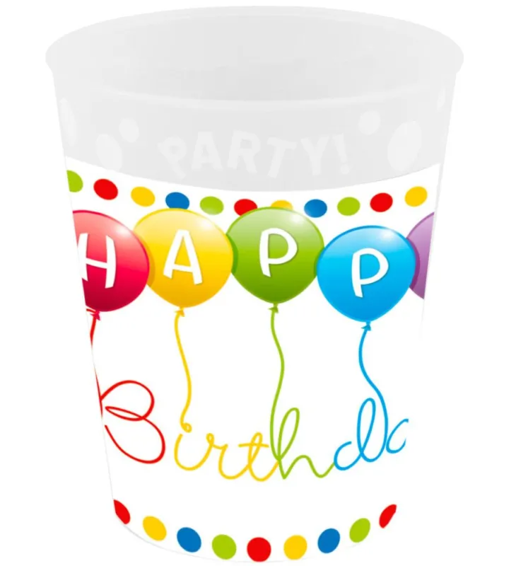 Nézd meg most Happy Birthday Streamers micro prémium műanyag pohár 250 ml