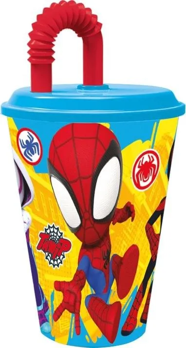 Pókember Spidey szívószálas pohár, műanyag 430 ml Bestseller