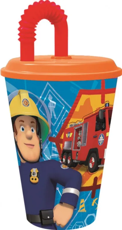Szuper ajánlat Sam a tűzoltó Rescue Mission szívószálas pohár, műanyag 430 ml