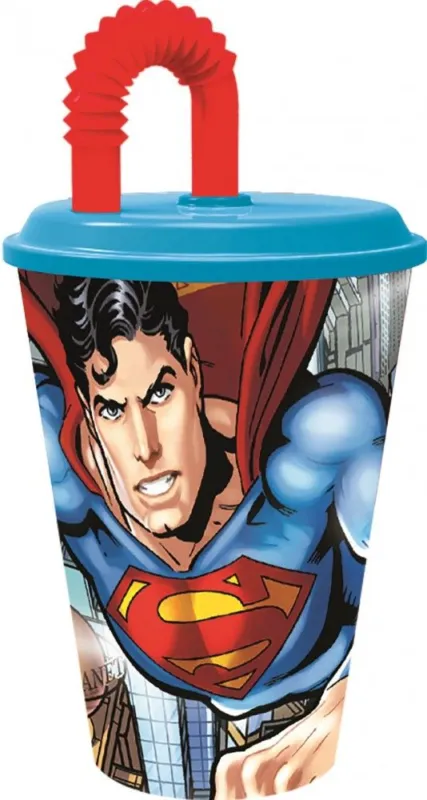Superman Savior szívószálas pohár, műanyag 430 ml Exkluzív ajánlat