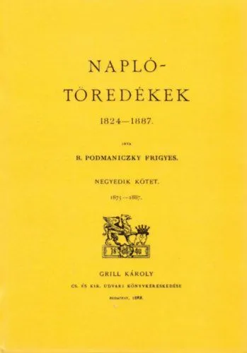 Naplótöredékek 1824-1886. IV. 1875-1887 Gyors kiszállítás