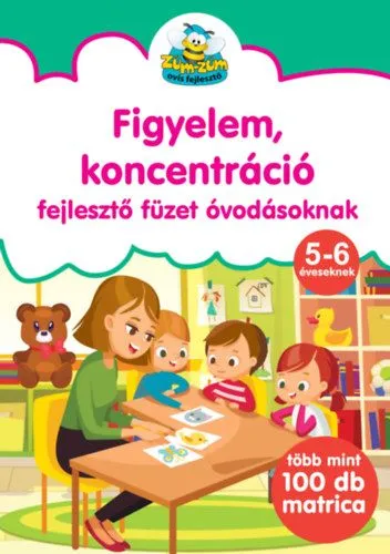 Olcsóbb Figyelem, koncentráció fejlesztő füzet óvodásoknak - Több mint 100 db matricával
