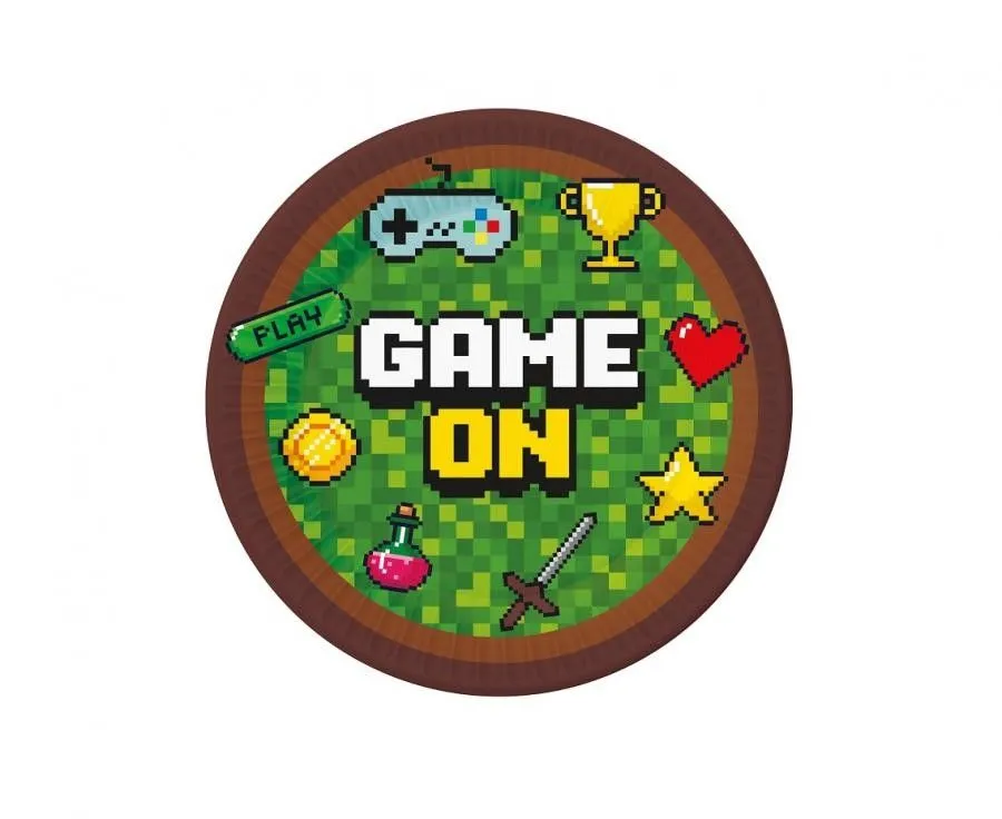 Népszerű Játék Game On papírtányér 6 db-os 18 cm