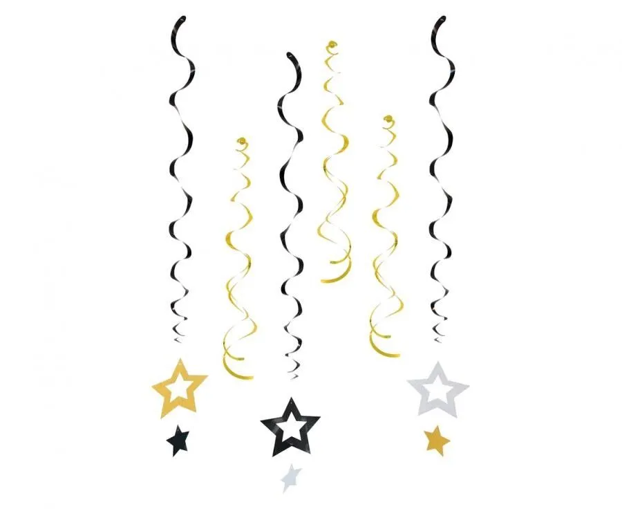 Ne maradj le Csillag Glitter Stars szalag dekoráció 6 db-os szett