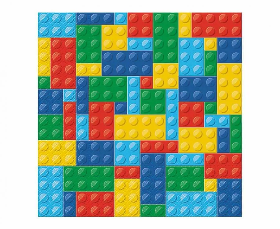 Lego mintázatú Colorful Bricks szalvéta 20 db-os 33x33 cm Gyors kiszállítás