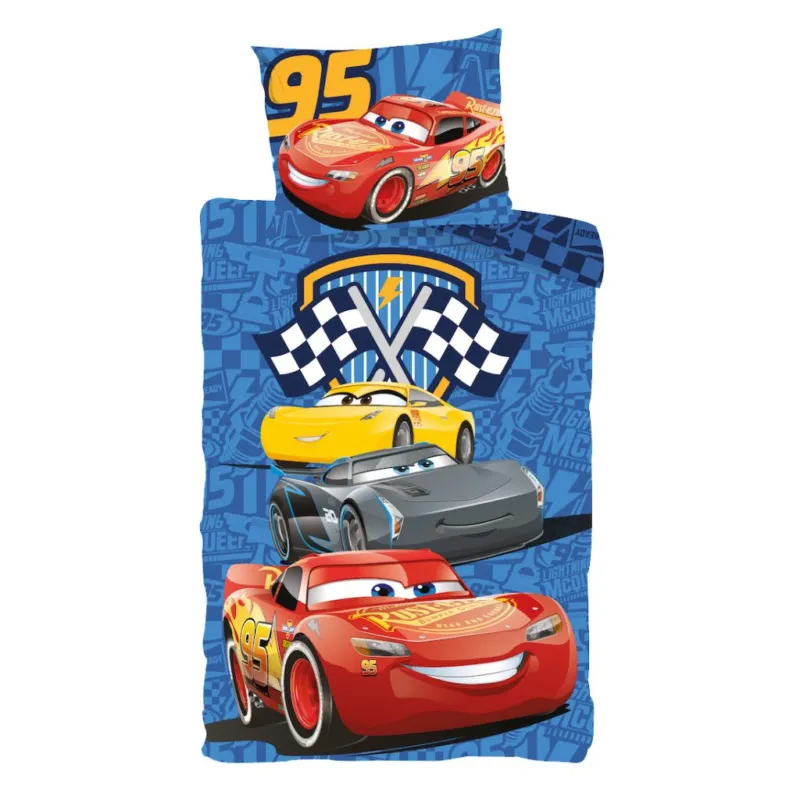 Disney Verdák Track Stars gyerek ágyneműhuzat 100×135 cm, 40×60 cm Outlet