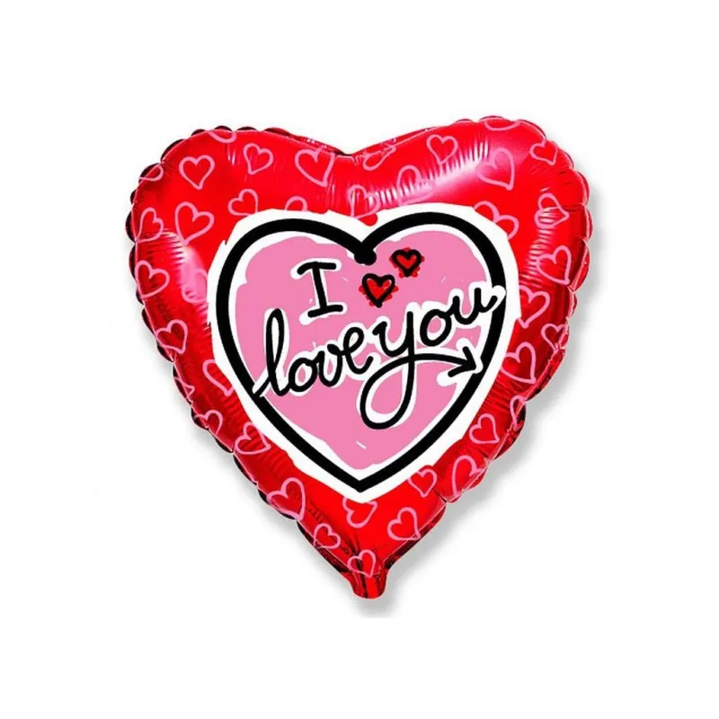 Expressz kézbesítés I love you Hearts fólia lufi 48 cm (WP)