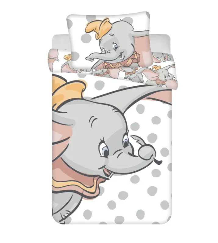 Disney Dumbo Dots gyerek ágyneműhuzat 100×135cm, 40×60 cm Csak ma