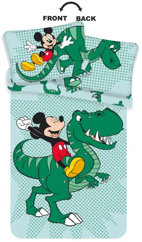 Kiárusítás Disney Mickey Dino gyerek ágyneműhuzat 100×135cm, 40×60 cm