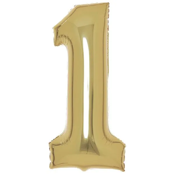 Expressz kézbesítés Arany White Gold 1-es szám fólia lufi 82 cm