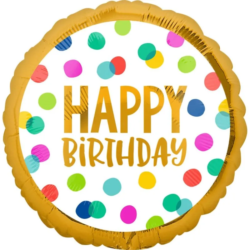 Happy Birthday Dots fólia lufi 43 cm Akciós ár