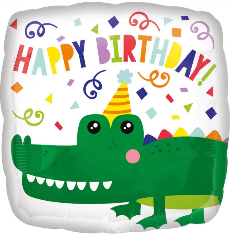 Happy Birthday Gator fólia lufi 43 cm Biztonságos fizetés