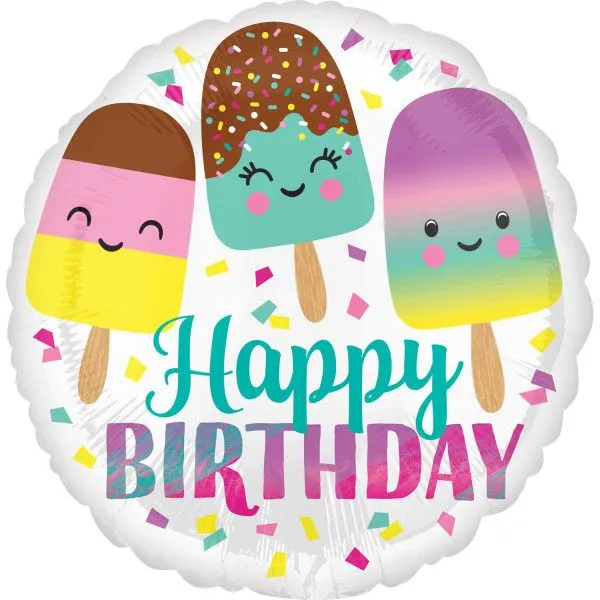 Olcsó Jégkrém Happy fólia lufi 43 cm