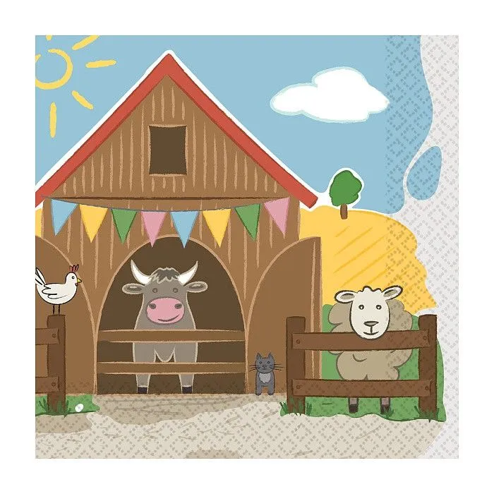 Prémium Farm Party szalvéta 16 db-os 33x33 cm