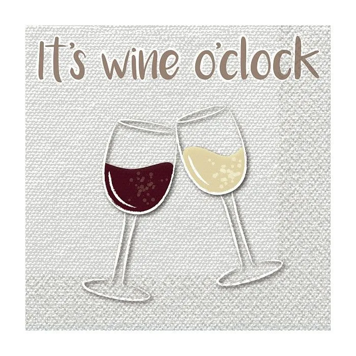 Biztonságos fizetés It's wine o'clock szalvéta 16 db-os 33x33 cm