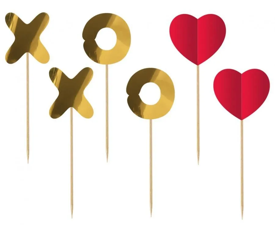 Szerelem XOXO díszítő pálca 6 db-os Szezonális akció
