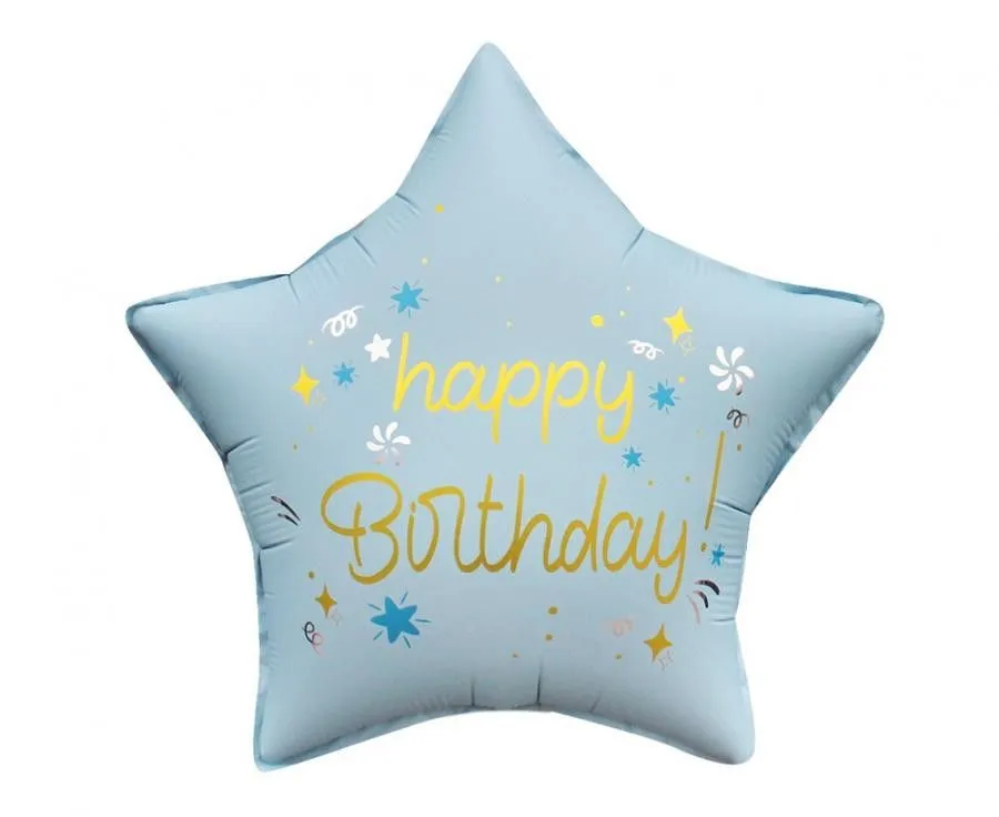 Ne maradj le Happy Birthday Matt Blue csillag fólia lufi 44 cm