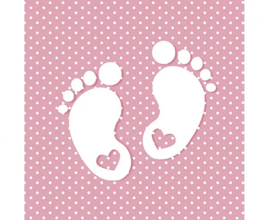 Baba Little Feet Pink szalvéta 20 db-os 33x33 cm Népszerű
