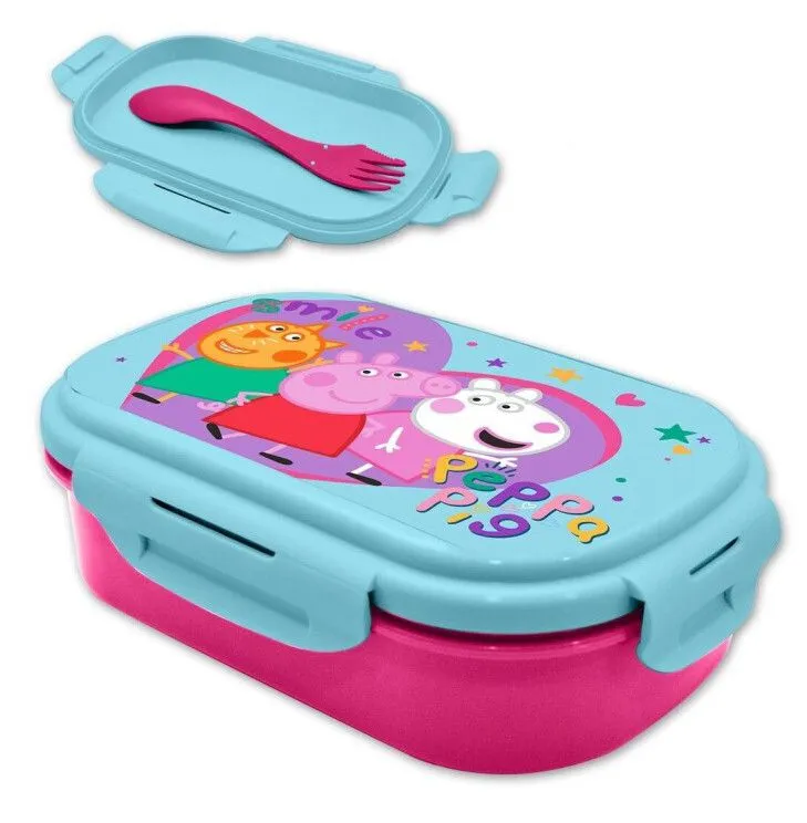 Azonnal elérhető Peppa malac Smile szendvicsdoboz + evőeszköz szett