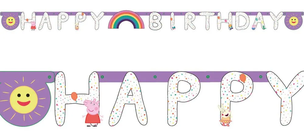 Azonnali szállítás Peppa malac Confetti Happy Birthday felirat