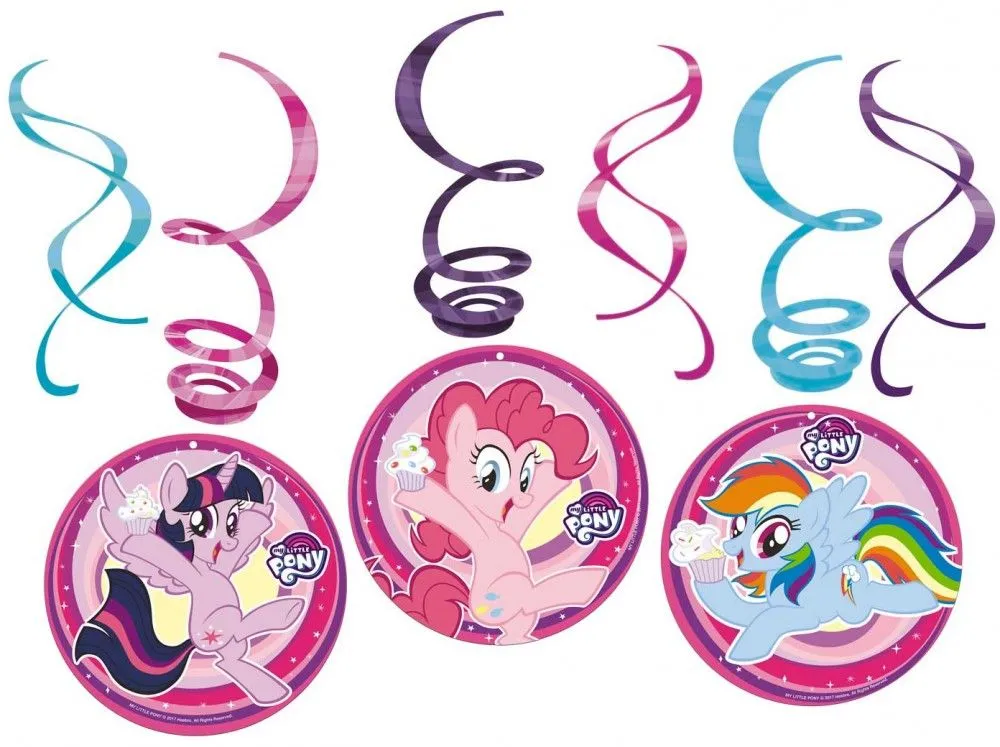 Gyors kiszállítás Én kicsi pónim Rainbow Sparkle szalag dekoráció 6 db-os szett