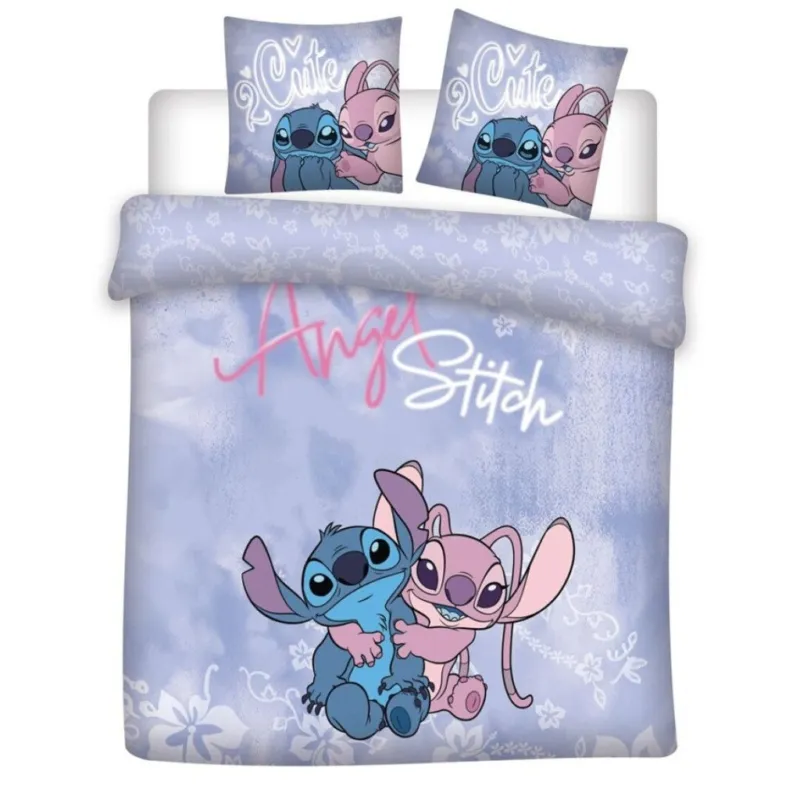 Vásárlói kedvenc Disney Lilo és Stitch, A csillagkutya Cutie dupla, kétszemélyes ágyneműhuzat 240×220cm, 65x65 cm