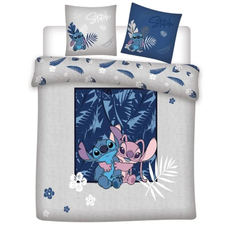 Szuper akció Disney Lilo és Stitch, A csillagkutya dupla, kétszemélyes ágyneműhuzat 240×220cm, 65x65 cm