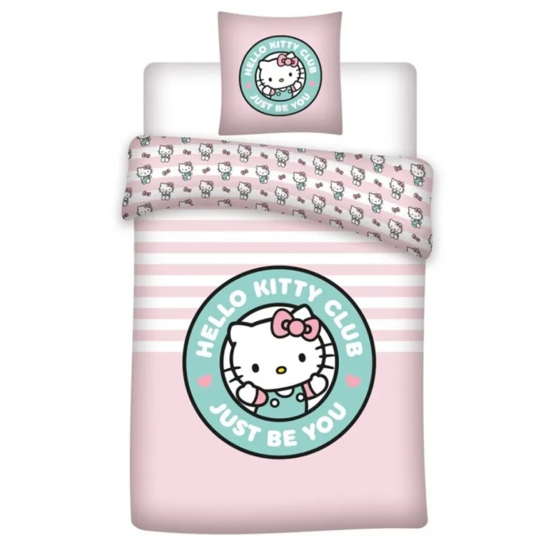 Árengedmény Hello Kitty Club ágyneműhuzat 140×200cm, 65x65 cm