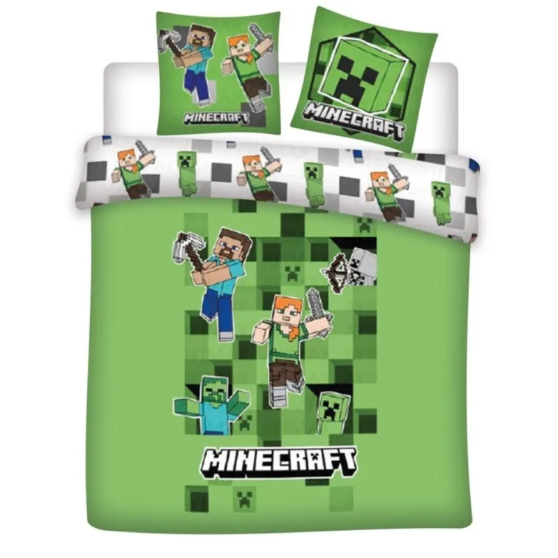 Árengedmény Minecraft dupla, kétszemélyes ágyneműhuzat 240×220cm, 65x65 cm