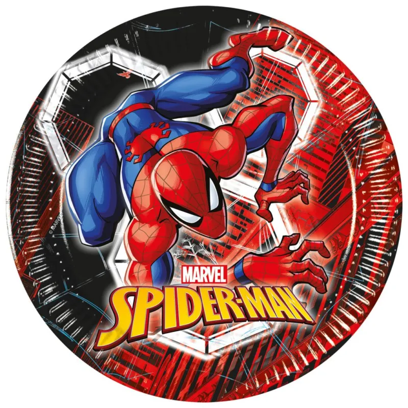 Pókember World of Webs papírtányér 8 db-os 20 cm FSC Expressz kézbesítés