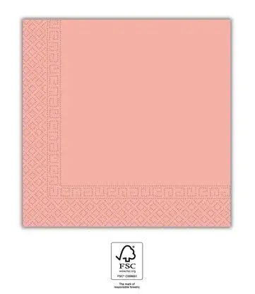 Prémium Rózsaszín Unicolour Pink szalvéta 20 db-os 33x33 cm FSC