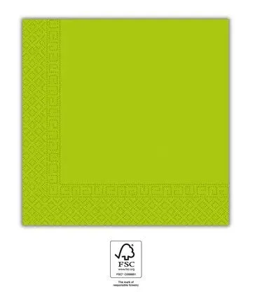 Legnépszerűbb Zöld Unicolour Light Green szalvéta 20 db-os 33x33 cm FSC