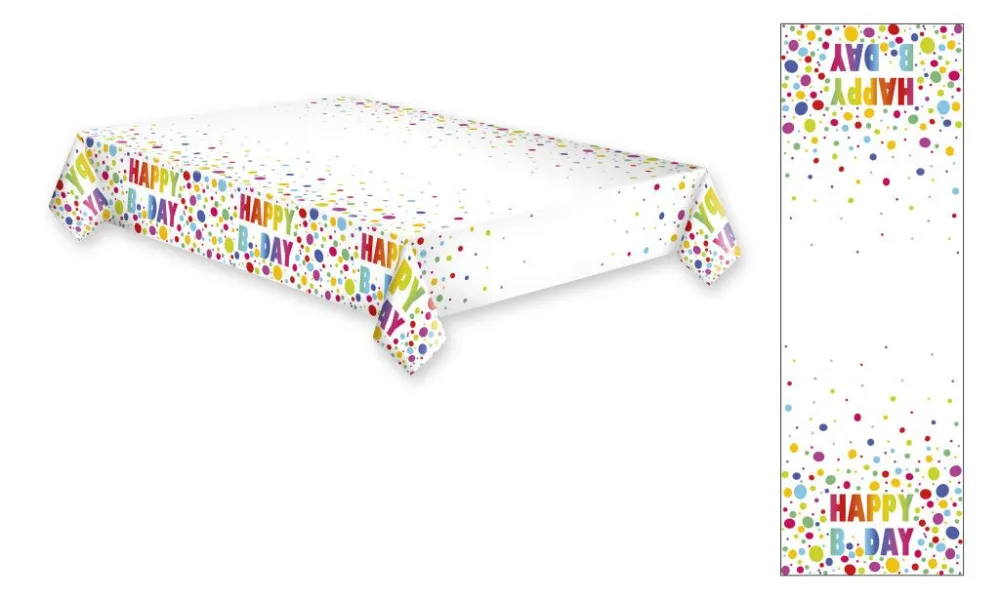 Rendeld meg most Happy Birthday Dots papír asztalterítő 120x180 cm