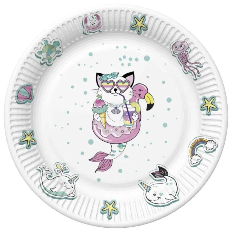 Különleges ajánlat Állatos Cat Vibes papírtányér 8 db-os 22,7 cm