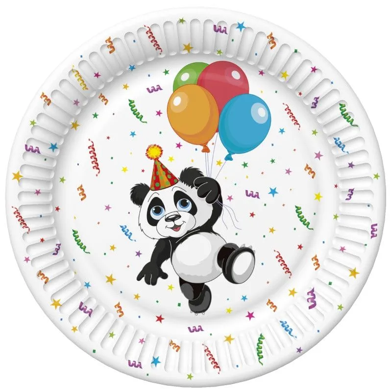 Állatos Funny Panda papírtányér 8 db-os 18 cm Kedvezmény