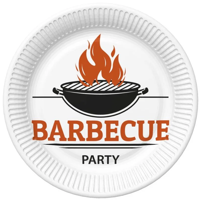 Legkelendőbb Barbecue Party papírtányér 8 db-os 22,7 cm