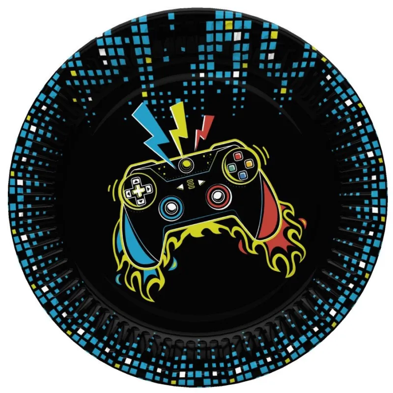 Expressz kézbesítés Gamer Play Pad papírtányér 8 db-os 18 cm