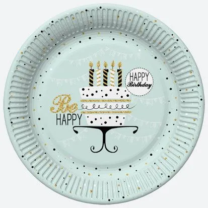 Happy Birthday Mint papírtányér 8 db-os 22,7 cm Vedd meg most