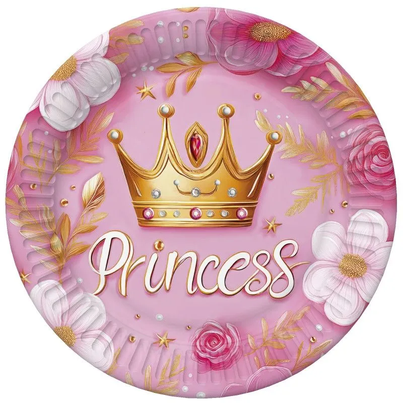 Hercegnő Crown papírtányér 8 db-os 22,7 cm Kiárusítás