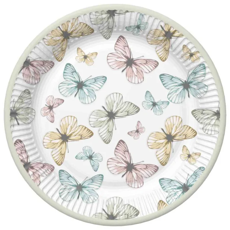 Pillangó Light papírtányér 8 db-os 22,7 cm Népszerű