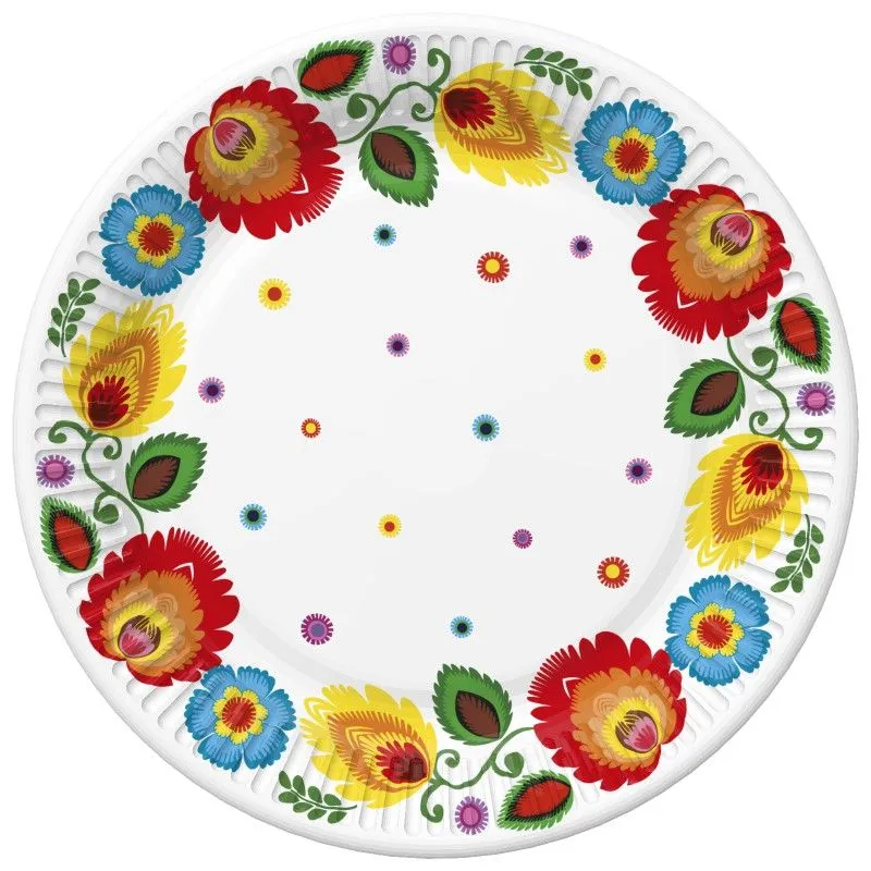 Színes Cutout papírtányér 8 db-os 18 cm Gyors szállítás