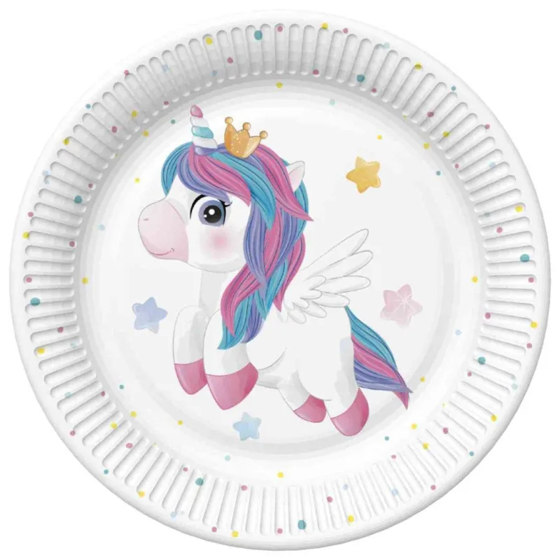 Unikornis Magical papírtányér 8 db-os 22,7 cm Biztonságos fizetés