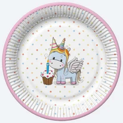 Alacsony ár Unikornis Sweet papírtányér 8 db-os 18 cm