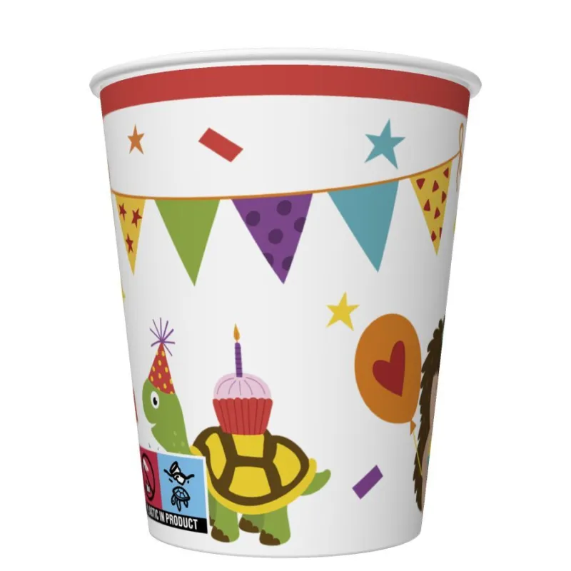 Állatos Cute Party papír pohár 8 db-os 250 ml Alacsony ár