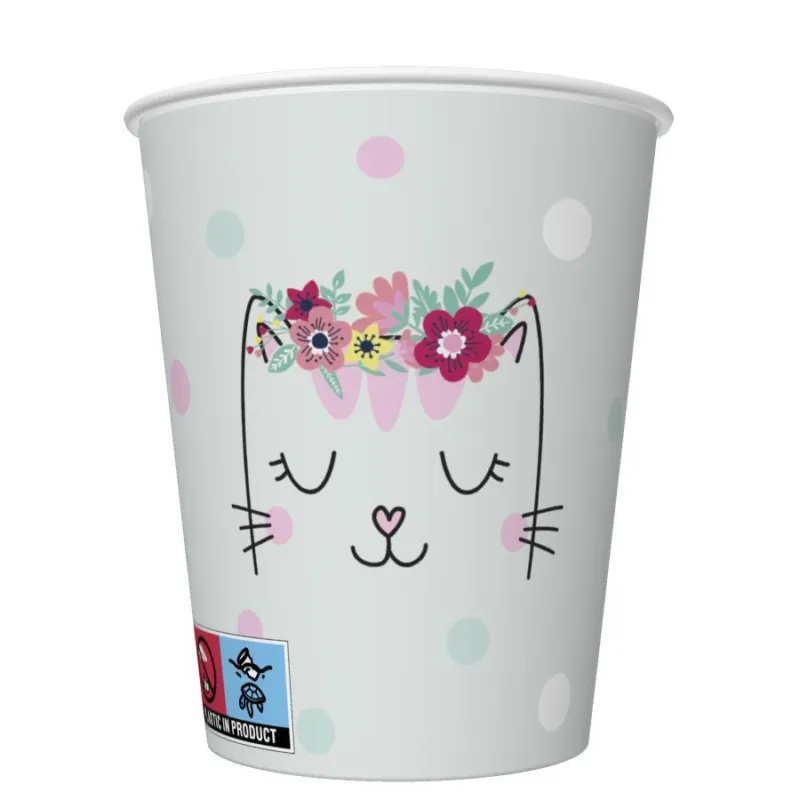 Cicás Flowers Wreath papír pohár 8 db-os 250 ml Különleges ajánlat