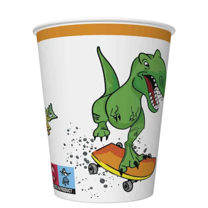 Kiárusítás Dinoszaurusz Crazy papír pohár 8 db-os 250 ml