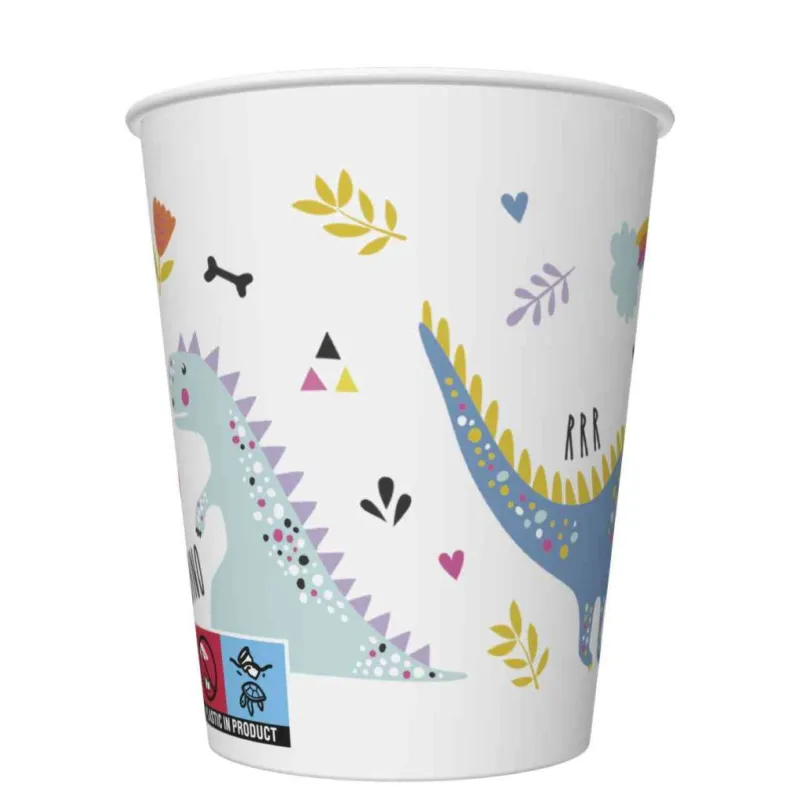 Olcsó Dinoszaurusz Funny papír pohár 8 db-os 250 ml