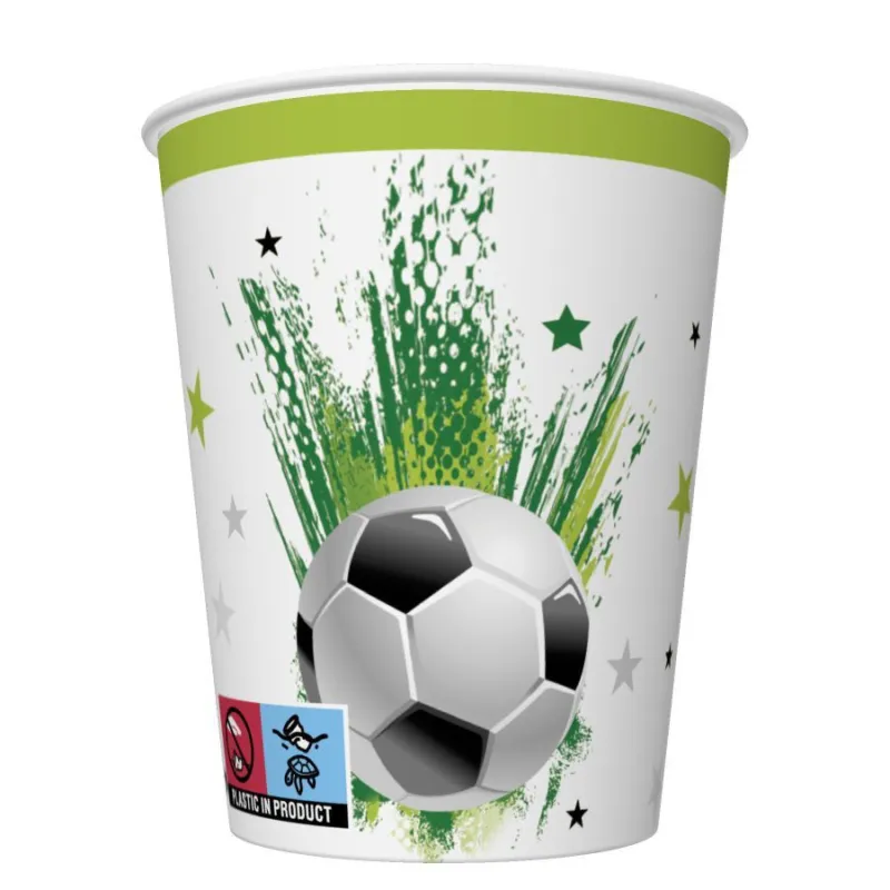 Kedvezményes ár Focis With Stars papír pohár 8 db-os 250 ml